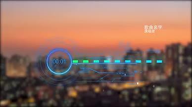 高科技感音乐可视化效果AE模板HUD未来窗口播放器UI界面视频的预览图